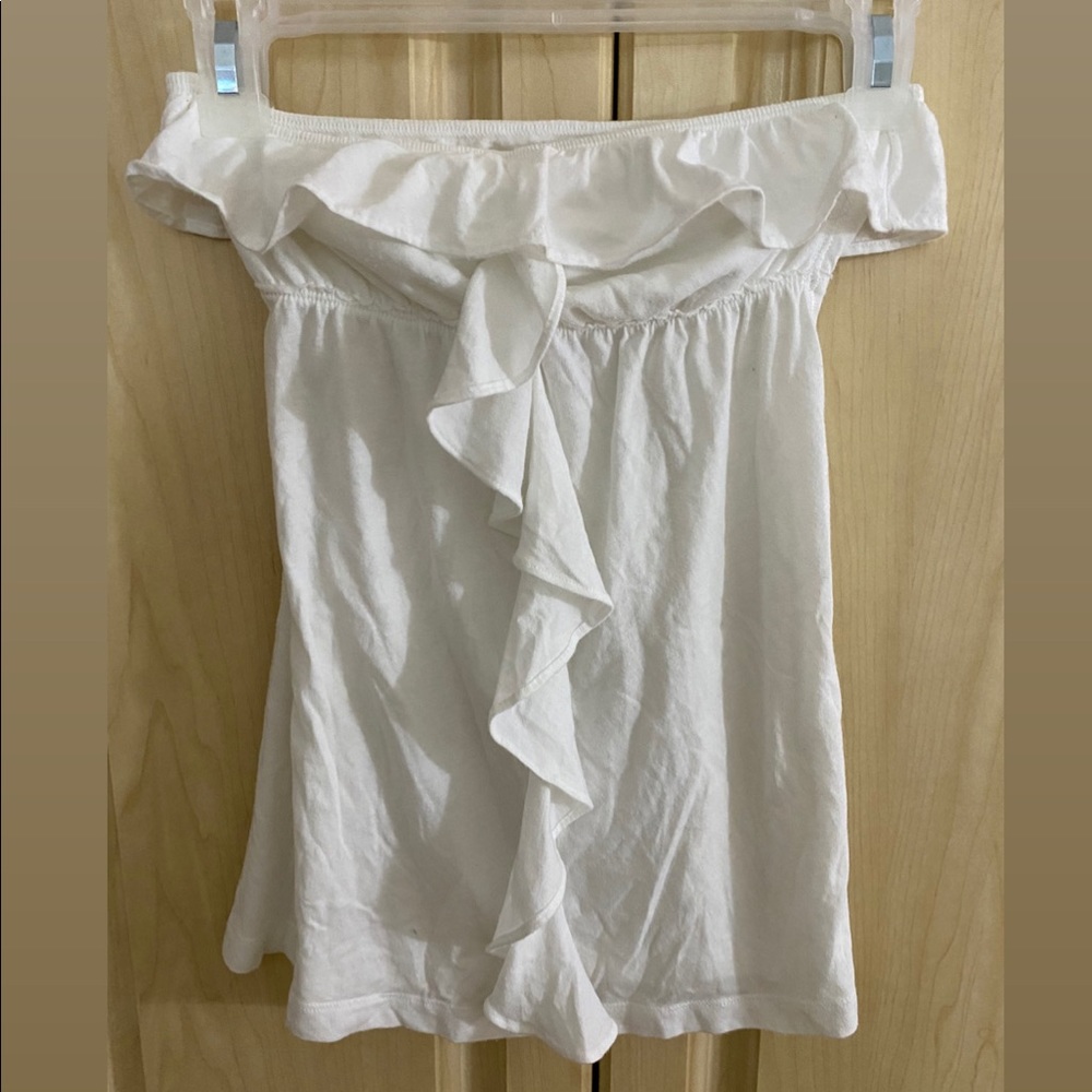 White Strapless Top